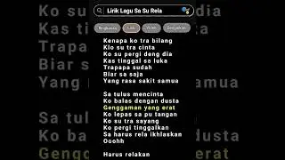 Lirik Lagu Sa Su Relah #liriklagu #karaoke#karaokehits