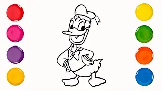 How to Draw and Color Donald Duck | Drawing & Coloring for Toddlers | Easy drawing Step by step