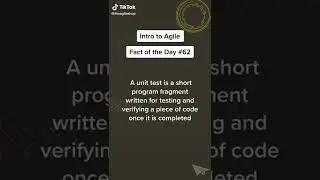 Unit Test #agileprojectmanagement