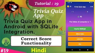How to make Quiz App in Android Studio | Quiz App Android with SQLite | Correct Score Logic Part 19
