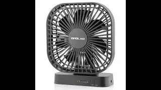 OPOLAR 5 Inch Desk Fan with Timer, USB or AA Battery Operated, 3 Speeds, Extra Quiet