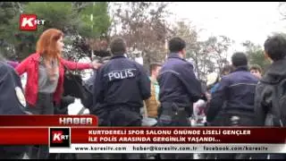 Kurtdereli Spor Salonu Önünde Liseli Gençler İle Polis Arasında Gerginlik Yaşandı…