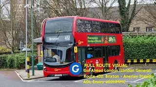 FULL ROUTE VISUAL | Go-Ahead London | Route 432: Brixton - Anerley Station | EH300 (YX18KXN)