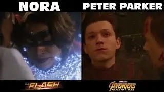 The Flash (Noras Death) vs. Peter Parker (Infinity War) side by side comparison