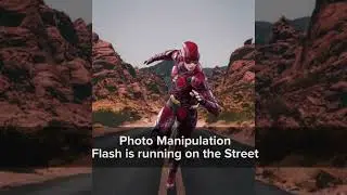 Photo Manipulation Flash is running on the street