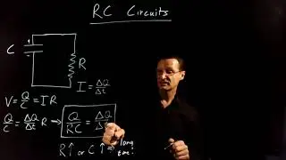 The decreasing rate of discharge of an RC circuit