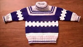 Raglan sweater knitted from the top. Height 104 cm. Part 1