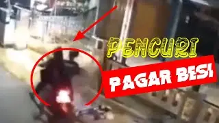 Aksi Pencuri PAGAR BESI Terekam CCTV