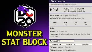 New DC20 Monster Stat Block Reveal