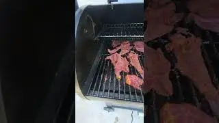 Smoked Beef Jerky on the Traeger Grill on Labor Day