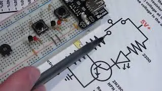 Pull up and pull down resistors preventing false triggering 2N3904 NPN 2N3906 PNP BJTs explained