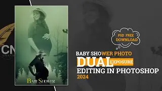 Baby Shower Poster Design in Photoshop Tutorial PSD 2024