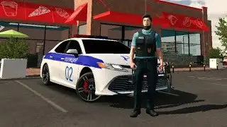 Обзор полицейской Тойоты Камри в car parking