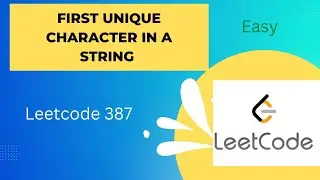 387. First Unique Character in a String || In Java || Leetcode Problem || Easy 