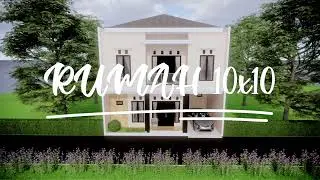 DESAIN RUMAH 10X10 M 2 LANTAI {MINI BAR)