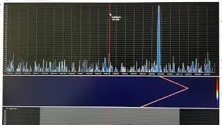 Slow linear frequency sweep through a 10 Hertz narrow bandpass filter