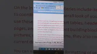 Remove Extra Page in ms word 