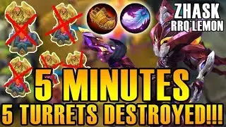RRQ'Lemon Zhask BREAK THE RECORD!!! 5 MINUTES 5 TURRETS DESTROYED in Arena COntest! - MOBILE LEGENDS