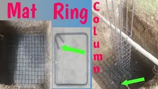 Mat , Column post , Rings Fixing  | Reinforcement details | Footing | Construction works in tamil