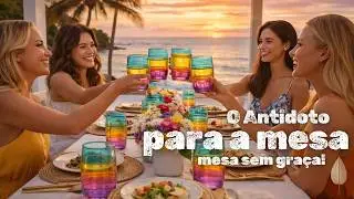 O antídoto para a mesa sem graça! Copos Coloridos pintados a mão.