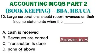 Accounting MCQs Part 2 (Book Keeping) | BBA MBA CA | Test Your Understanding