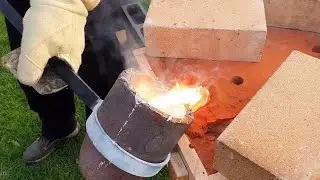 Casting A Brass Mask From A Cannon | Molten Metal Explosion !!