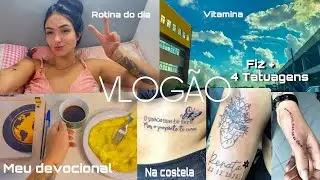 ~ VLOGÃO | Fiz +4 tattoos, meu devocional, suplementos, academia?!..