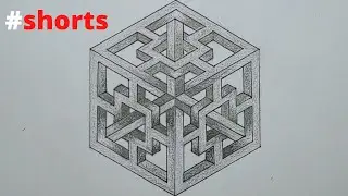 Incredible impossible isometric - optical illusion art  #shorts