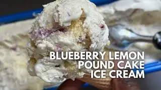 NO CHURN Blueberry Lemon Pound Cake Ice Cream | The Prince Eats