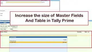 Increase the Size of Master Fields and Selection Tables in Tally Prime