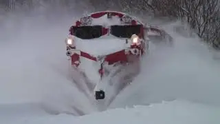 Awesome Powerful Snow Plow Train Blower Through Deep Snow railway tracks Full Extreme HD Compilation