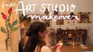 Cozy Autumn Art Studio Makeover 🍁 DIY fall decoration and paint with me