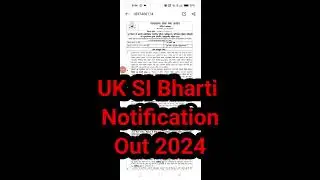 Uttarakhand (UKPSC) Police SI (Sub Inspector) form 2024, | UKPSC Sub Inspector NOTIFICATION #shorts