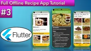 #flutter Offline Responsive Recipe Application || part-3 || dark and light theme in application