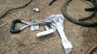 Garage doors with a lock from a truck gate