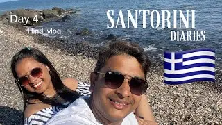 Day 4 in Santorini | repeat episode of Hopping on Scooter 🛵 #hindivlog #greece