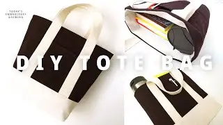 DIY Tote Bag Easy to Sew, How to Make a Tote Bag Beginners Sewing Tutorial at Home(Pattern)