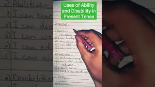 Uses Of Ability and Disability in Present Tense #shorts