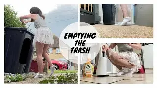 4K | ASMR | Emptying & Cleaning The Trash Bins | No Talking | ASMR Sounds