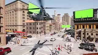 Green Screen City Billboards Mockup 70