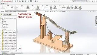 2 stage arm marble lifter mechanism assembly and motion study in solidworks