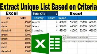 How to Extract Unique list Based on criteria in excel by learning center in excel by learning center