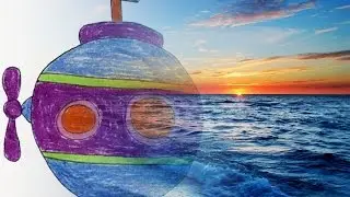 Как нарисовать подводную  лодку