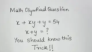 Math Olympiad Question | Nice Algebra Equation | You should know this trick!!