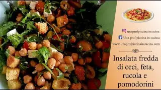 Insalata fredda di ceci con rucola, pomodorini e feta