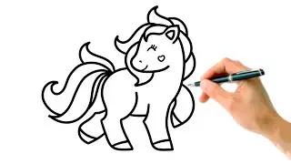 Drawing A Little Pony Guide Step-By-Step For Kids Pencil Draw