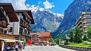 Peaceful Walk in Grindelwald Switzerland, Very Beautiful Swiss Village