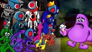 Survivor & Original Rainbow Friends Drinking the Grimace Shake!!! - Friday Night Funkin'