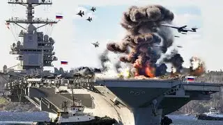 Today! A Russian aircraft carrier carrying 90 SU-37 fighter jets was destroyed by Ukraine