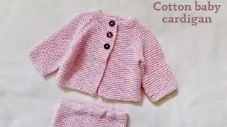 Simple knitting cardigan for babies. Kiki baby cardigan. Knitting pattern for babies 0-3 months.